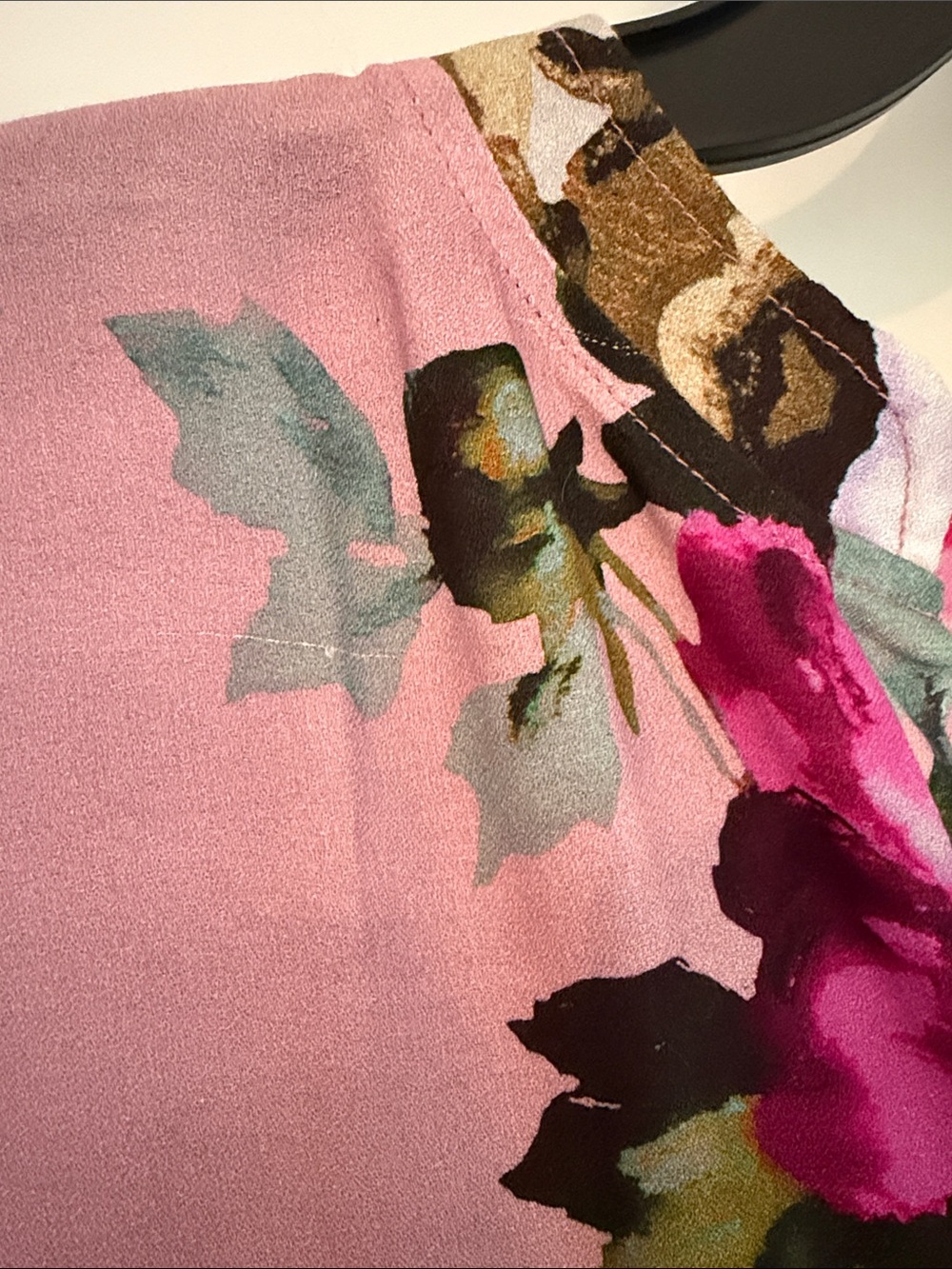 Desigual Pink Multicolor Floral Split-Neck Blouse - Picture 5 of 8